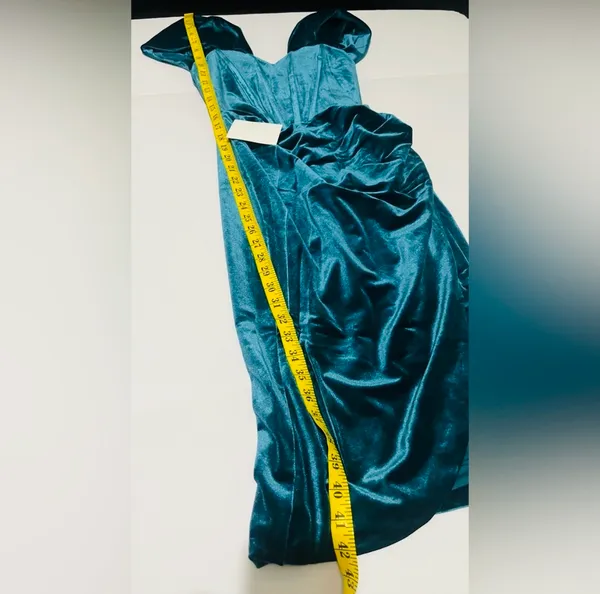 Miss Circle Velvet Corset Drees in Teal Blue Size XS - Image 7