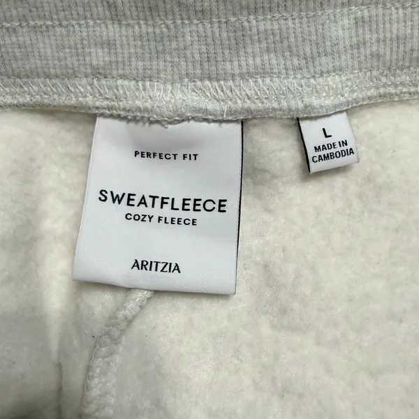 Aritzia Tna Sweatfleece Cozy Fleece Wide Leg Sweatpants Heather Grey L 119950 - Image 5