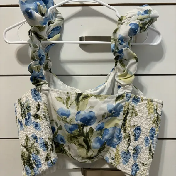 Abercrombie Floral Poplin Scrunch Tank Top - Image 6