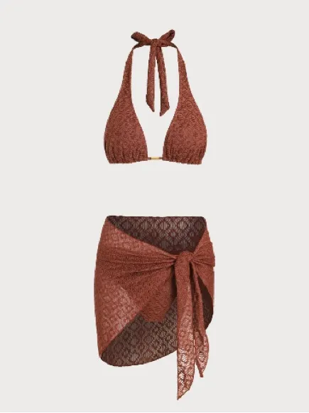 Samiol Brown Metallic Bikini Three - Image 2