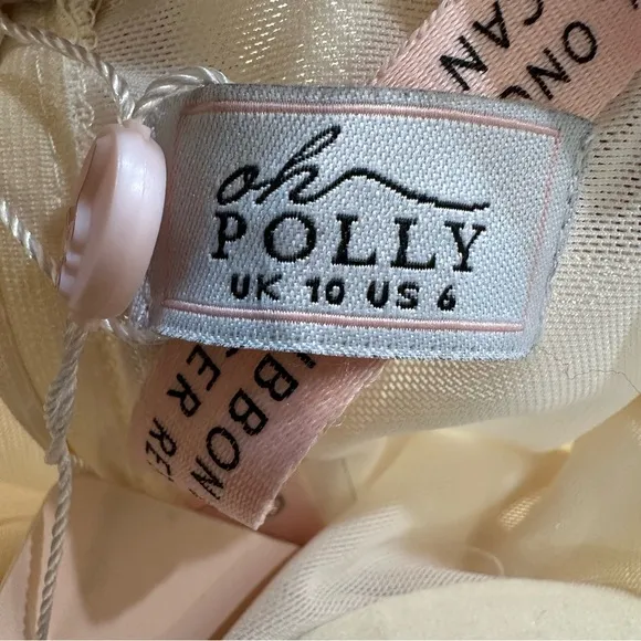 Oh Polly Women's Overload Mesh Bodycon Corset Mini Dress Size 6 NWT‎ Ivory - Image 8