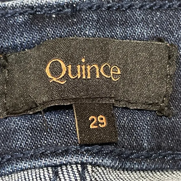 Quince Women's Blue High Waisted Wide Leg Baggy Cropped Denim Jeans Size 27 - Image 4