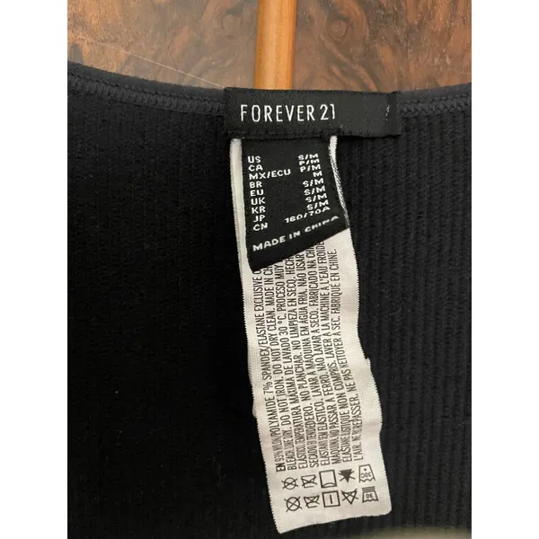 FOREVER 21 Ribbed Seamless Jumpsuit in Black S M Small Medium - Image 4