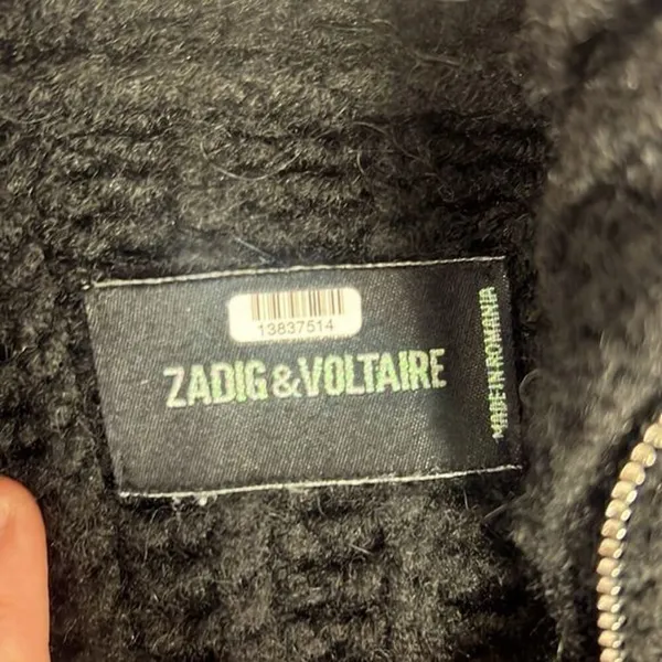 RTR Zadig & Voltaire Cheri Zip Turtleneck Sweater Zippered Knit Black sz M thick - Image 6