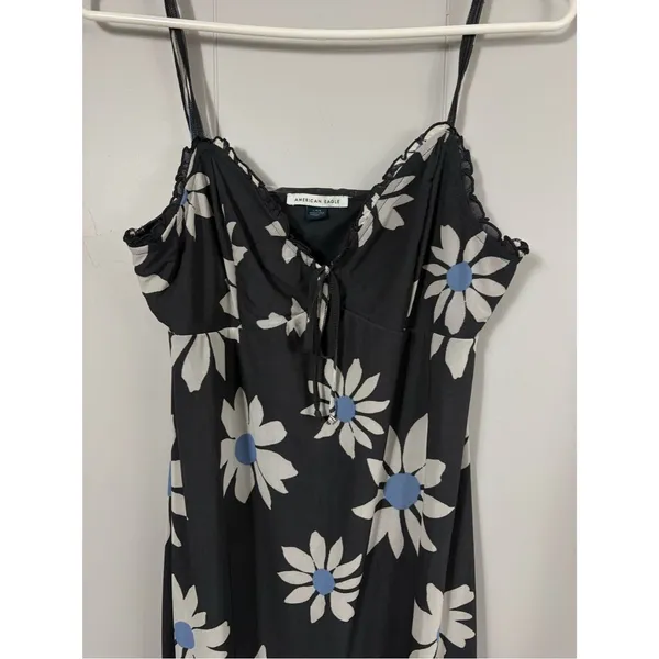 American Eagle AE Floral Daisy Mesh Midi Slip Dress Large Preppy Spring Summer - Image 11