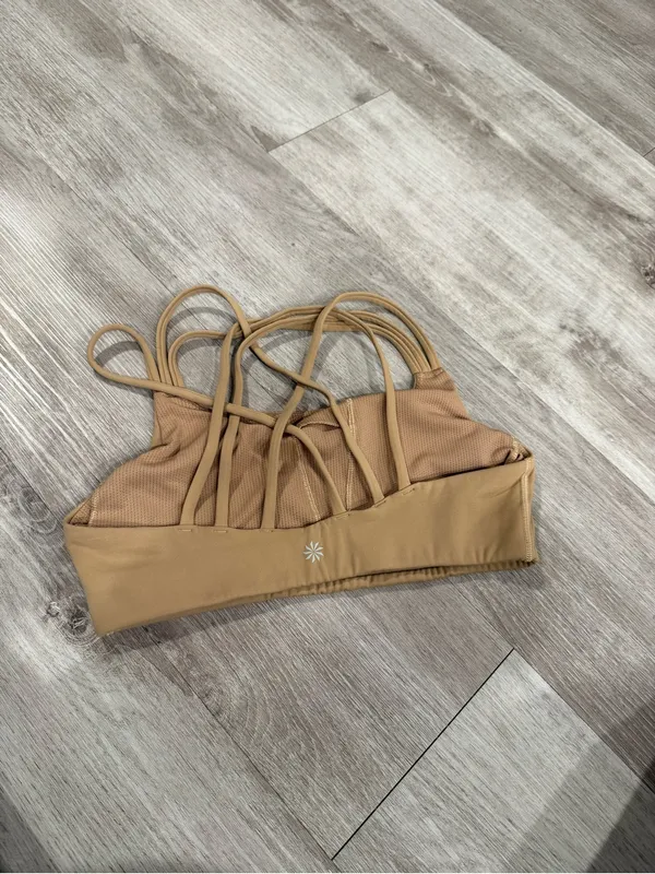 Athleta Solace Keyhole Sports Bra in Tan Size S - Image 3