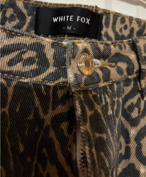 White Fox leopard jeans - Image 2