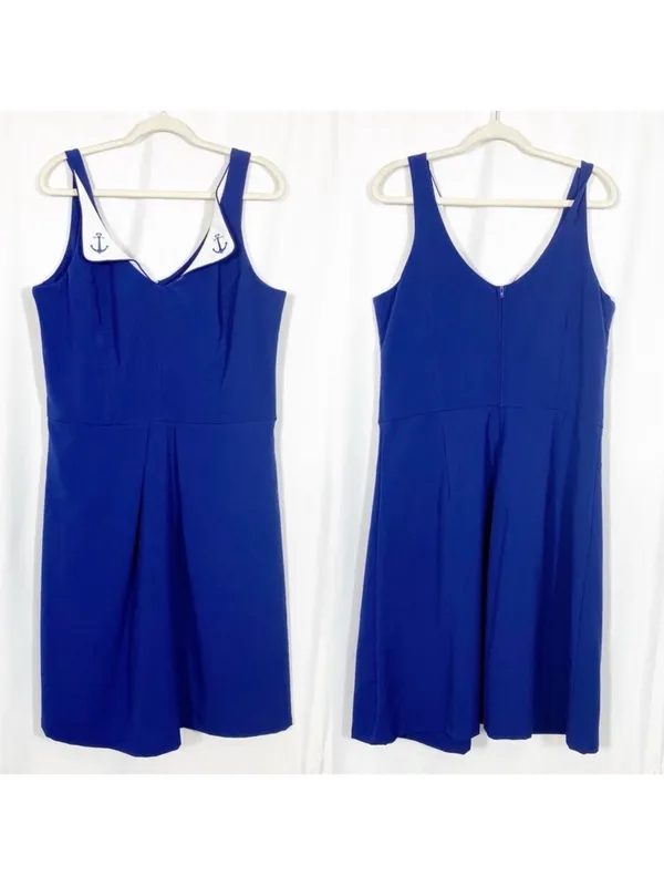 ModCloth X RockSteady Pinup Rockabilly Nautical Anchor Fit & Flare Midi Dress - Image 2