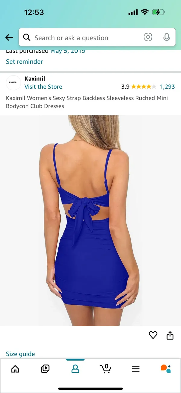 Royal Blue Bodycon Dress - Image 5