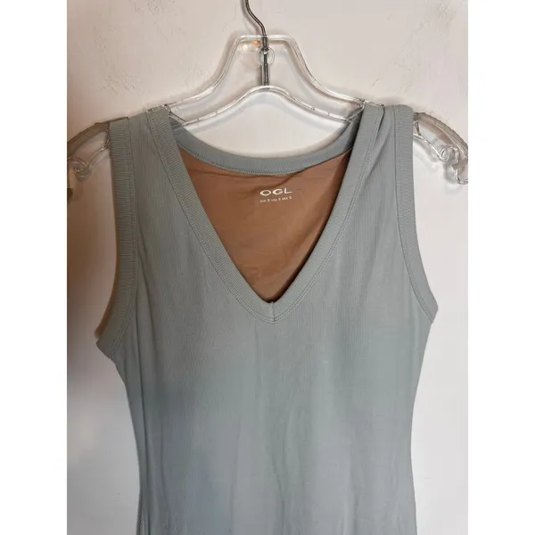OGL Eco SkinKiss Light Blue Draped Neck Midi Tank Dress Small S Brami - Image 6