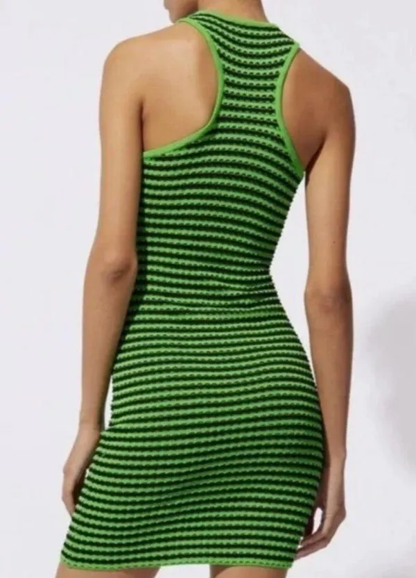 Solid & striped mini dress - Image 2