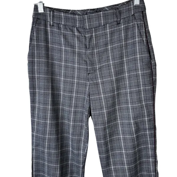 Abercrombie & Fitch Simone Plaid High Rise Ankle Flare Tailored Trouser Pants - Image 4
