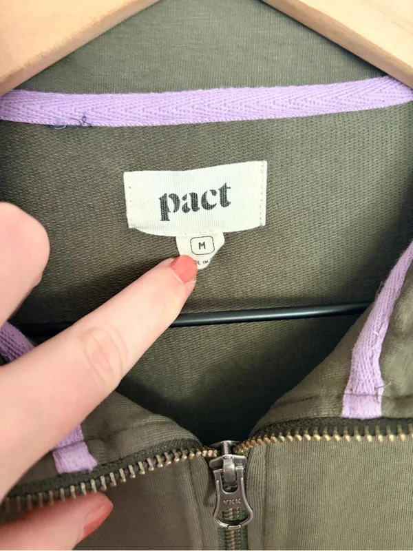 Pact Perfectly Lightweight Quarter Zip Grape Leaf/Orchid Medium - Image 4