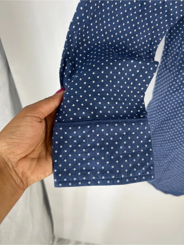 Levi’s NWT Blue Polka Dot Cotton Pajama Sleep Shirt Medium - Image 5