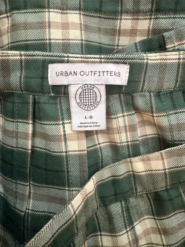 Urban Outfitters UO Plaid Green Mini Skirt Large - Image 4
