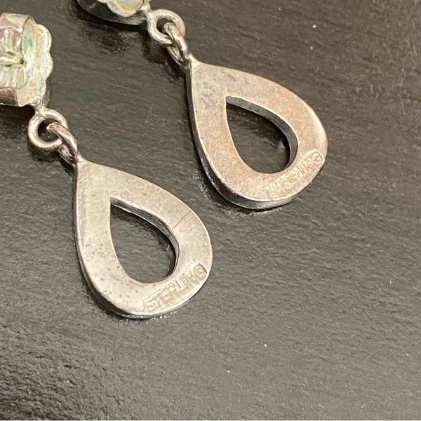 Sterling Silver Turquoise Inlay 16” Necklace and Earrings Set - Image 12