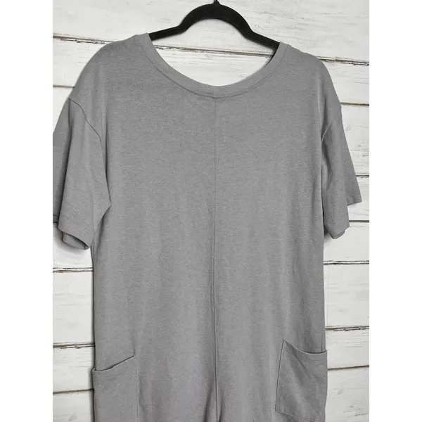 Zenana Gray Short Sleeve Two Way Romper with Pockets Size Small - Image 8