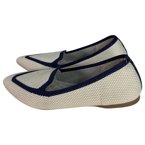 Birdies Blackbird Cream Navy Slip On Knit Loafers Size 6.5 READ DESCRIPTION - Image 7