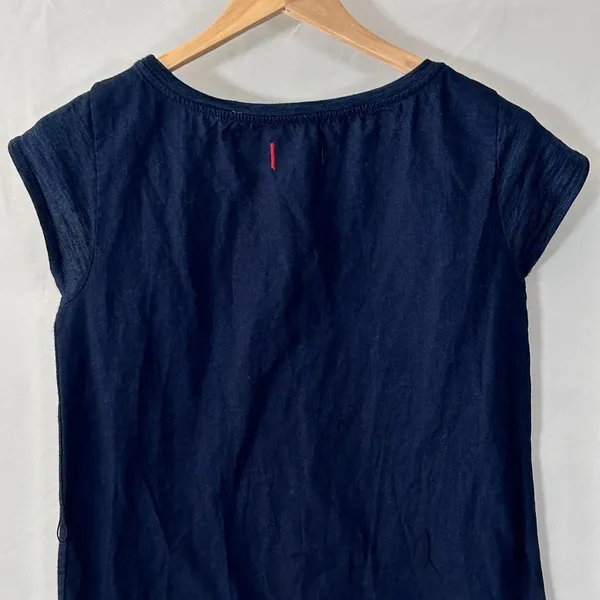 Vintage Tommy Hilfiger Dress Women Cotton Preppy 90s Y2K‎ Made in USA Navy Small - Image 5