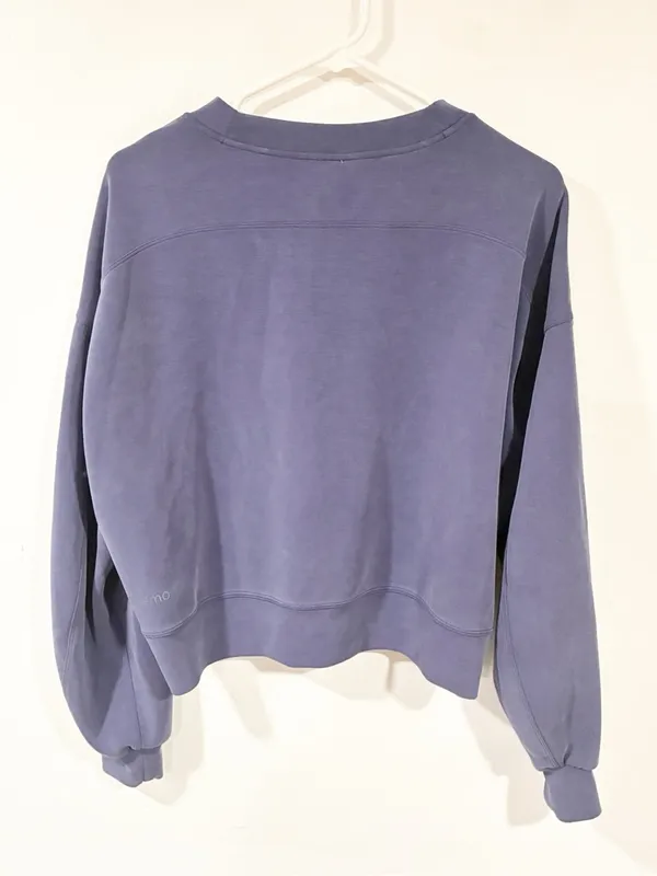 Lululemon Softstreme Perfectly Oversized Cropped Crew Blue Sweatshirt - Image 3