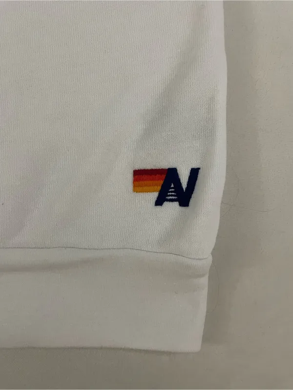 Aviator Nation NEW Logo Relaxed Fit Unisex Crew Sweatshirt White Size XL - Image 8