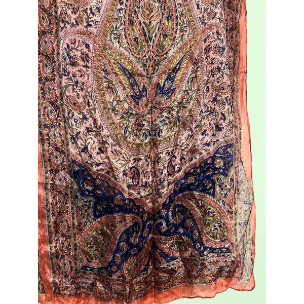 100% silk paisley print scarf made in India - Image 3