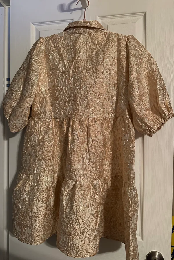 Olivaceous Gold Ruffle Dress - Image 2