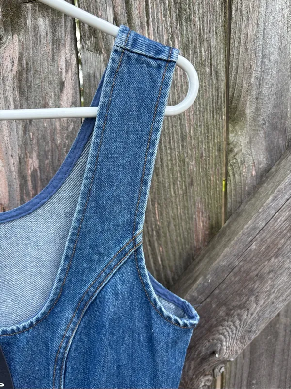 NWT Lulus Prinsley Denim Button Front Dress Size Medium - Image 9
