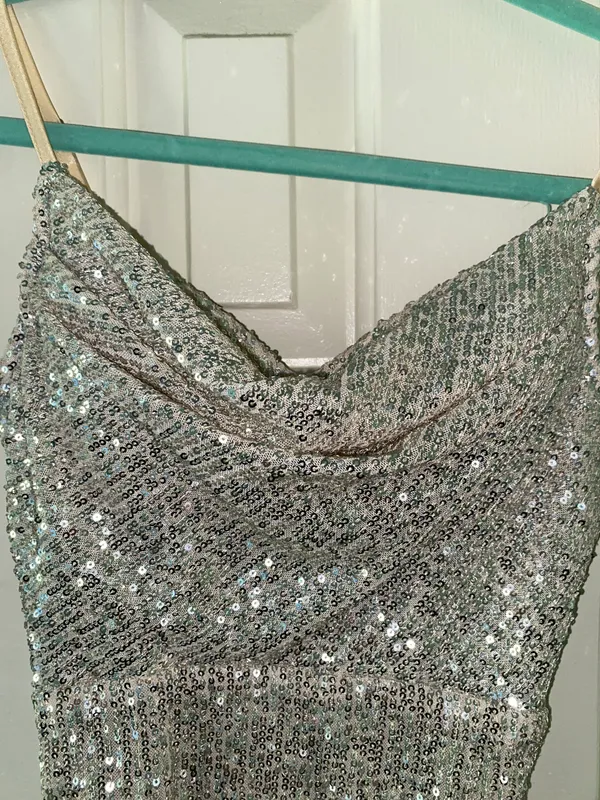 Hello Molly Silver Cowl Neck Dress - Image 5