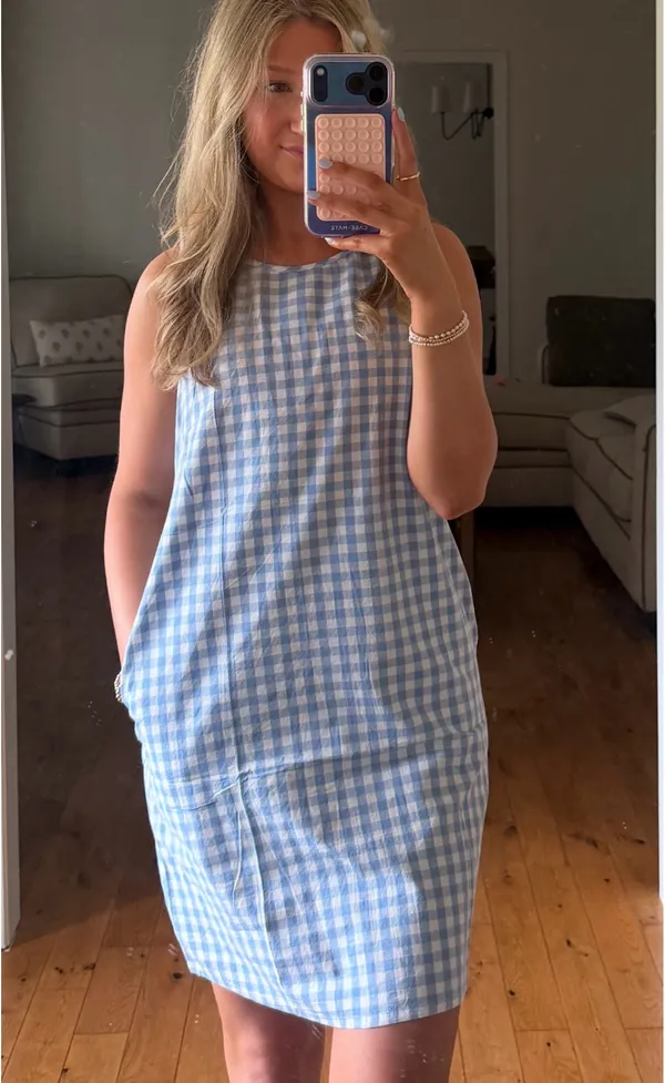 Light Blue Gingham Sundress Size XS - Image 2