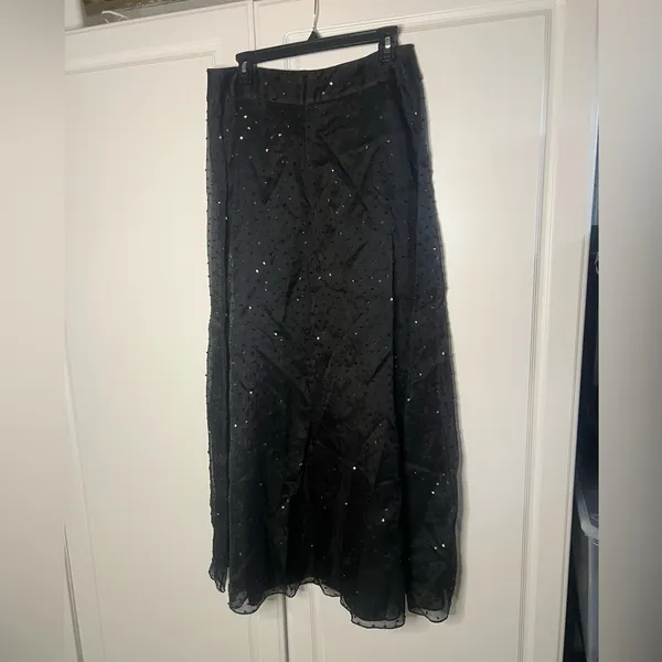Tahari 100% Silk Beaded Maxi Skirt - Image 11