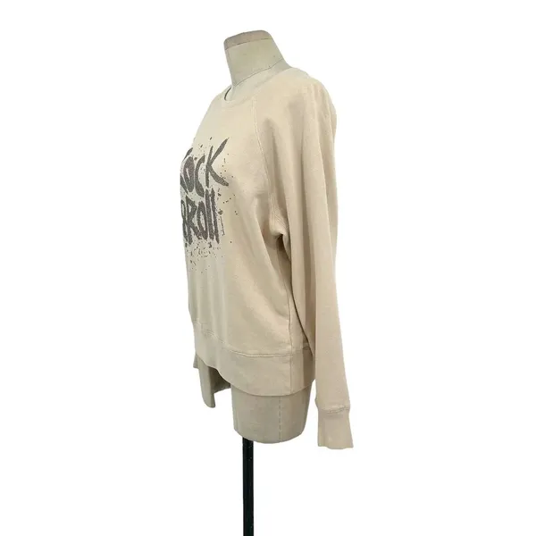 Zadig & Voltaire Top Upper Rock and Roll Strass‎ Pullover Sweatshirt Cream Small - Image 6