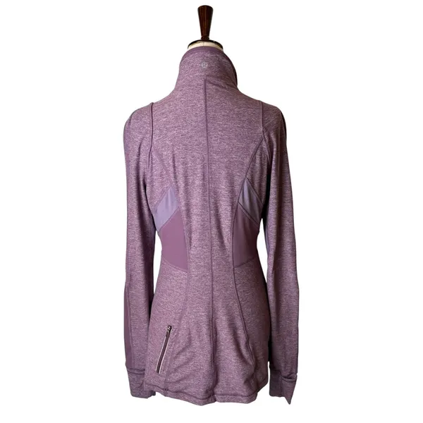 Lululemon Run Stay Warm Half Zip Women 8 Purple Heathered Pullover Athleisure‎ - Image 3