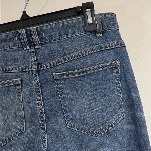 Free People Jeans Womens 26 Blue Denim Pockets Mid Rise Flared Grunge Hippie Y2K - Image 6