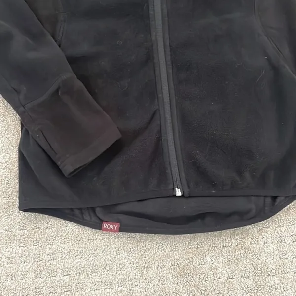 Roxy Black Zip Up Fleece Jacket - Image 3