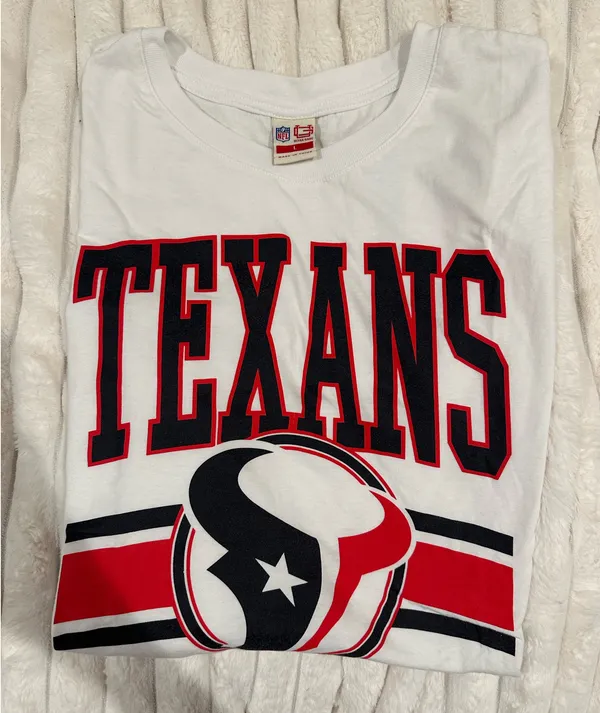 Houston Texans Tee Shirt White Size L - Image 2