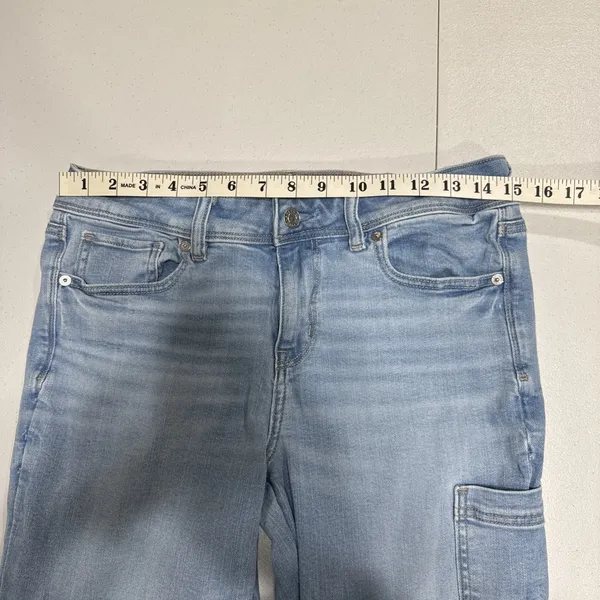 American Eagle Jeans Mid Rise Kick Boot Stretch Cargo Pockets Womens 8 L 30x33.5 - Image 11