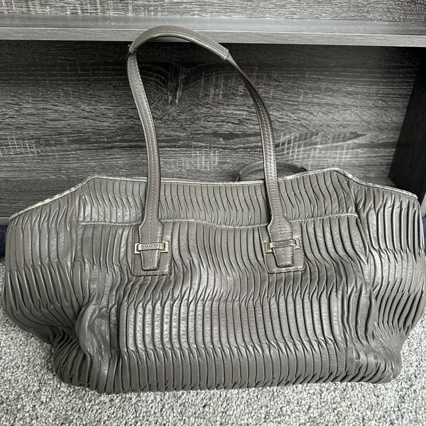 Coach Taylor‎ Gathered Leather Alexis Carryall Tote F25252 Grey Shoulder Handbag - Image 2