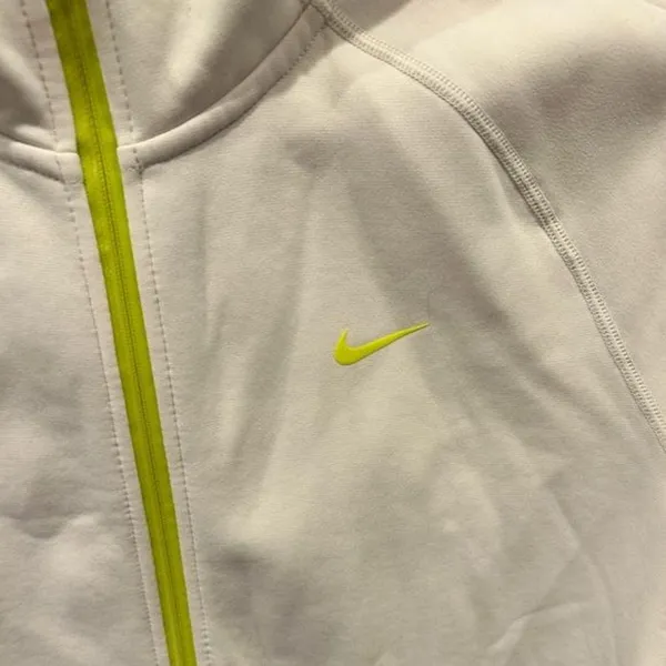Nike‎ Therma-FIT Hoodie Women's Large White Full Zip Athletic Sweatshirt - Image 2