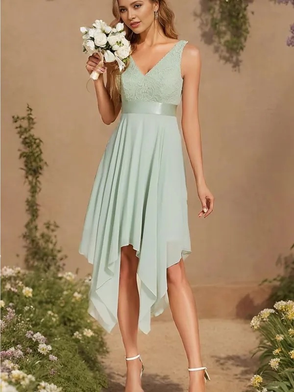 Ever-Pretty Women's Spring V Neck Lace Chiffon A Line Dress - Image 2