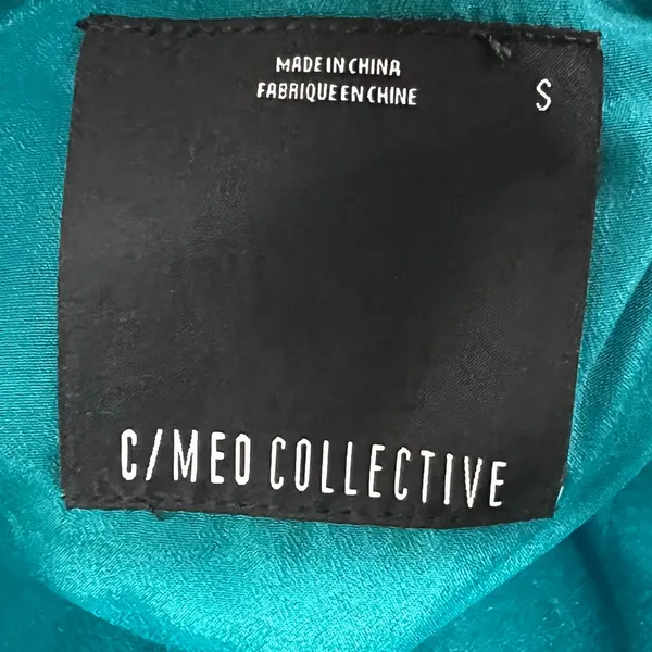 C/MEO Collective Star Lesson Dress Womens S Green Asymmetric Halter Textured‎ - Image 11