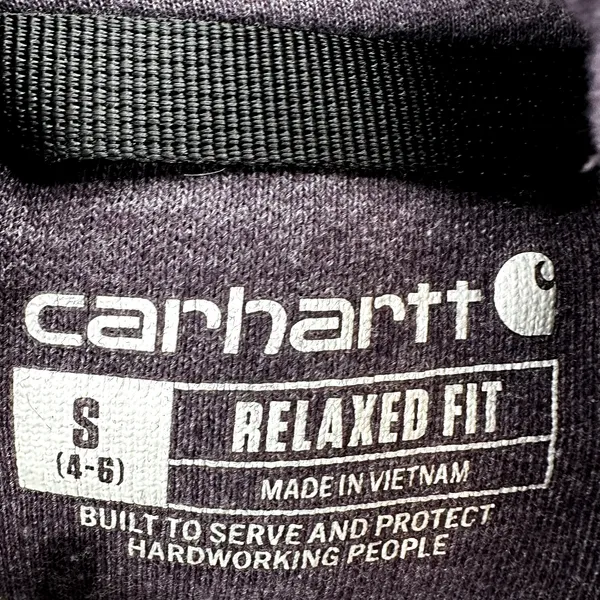 Carhartt Hoodie Relaxed Fit Heavyweight Sweatshirt Spellout Blackberry Purple S - Image 3