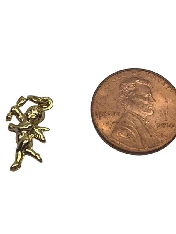Gold-Tone Angel Cupid Charm Pendant For Jewelry Making Or Necklace Accent A402 - Image 6