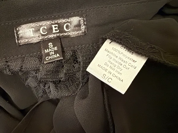 TCEC Black Sheer Button-Up Blouse size S/M - Image 11