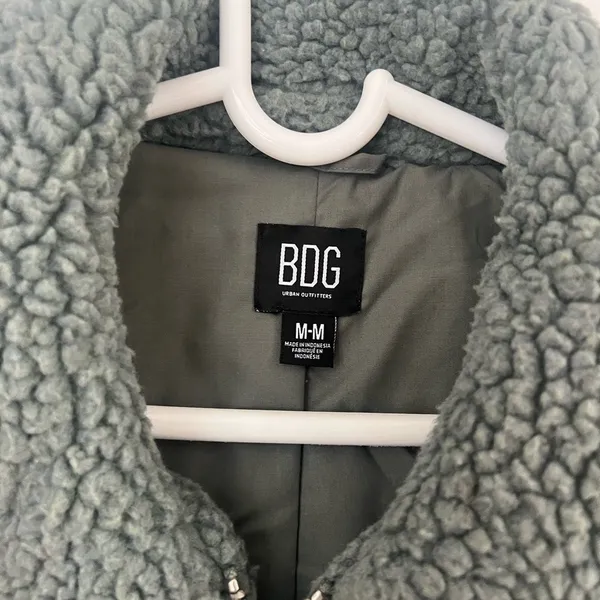Urban Outfitters Green Teddy Sherpa Jacket - Image 3