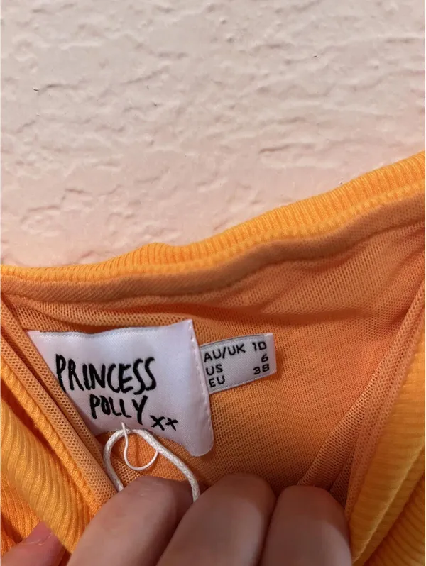 Princess Polly Orange Ruched‎ Midi Bodycon Dress Size AU/UK 10 US 6 - Image 6