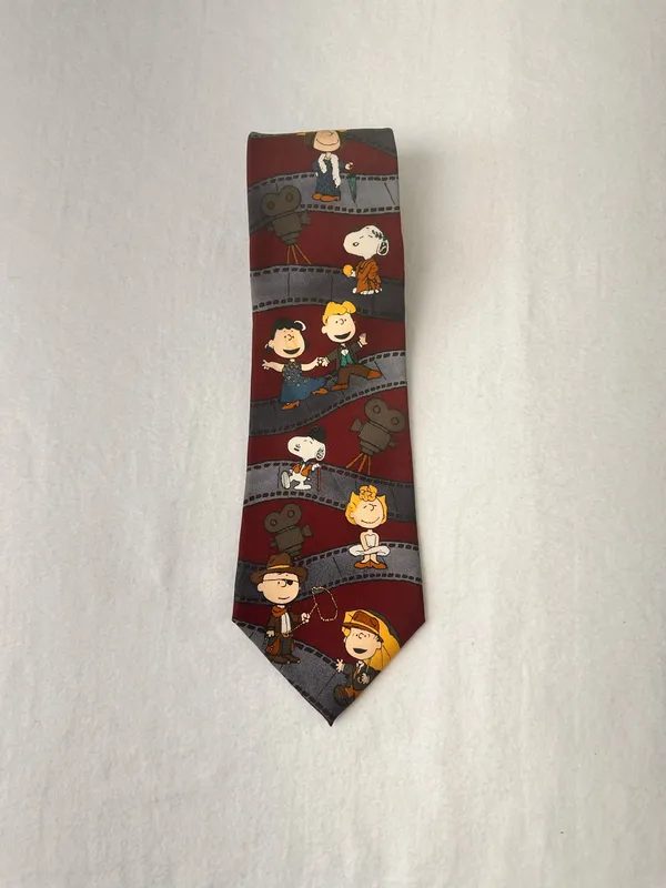 Peanuts Comic Vintage Silk Tie Unisex Snoopy Hollywood Salute Charlie Movie - Image 4