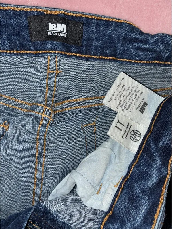 I&M Black Label Jeans Size 11 Juniors Women's Structured Denim Blue Wash Stretch - Image 2