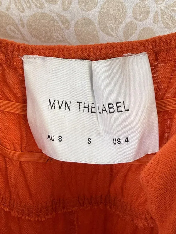 MVN The Label Orange Feast of Fire Linen Blend Sleeveless Maxi Dress - Size - 4 - Image 10