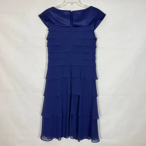 Alex Evenings Ruffed Midi Dress Womens 10 Party Cocktail Wedding Formal Glam - Image 7